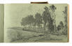 Pierre Abattucci, Paysage à Berchem-Sainte-Agathe, crayon sur papier, s.d.<br>