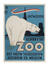Affiche publicitaire Zoo d'Anvers, avec ours polaire, impr. René Van Poppel, 1950.<br>