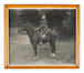 Foto Portret van een Belgische soldaat te paard, foto Eug. Delmael, 1920.<br>
