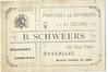 Carte de visite B. Schweers, peintures de bâtiments et décors, enseignes, armoiries, Rue Piers, 120 (Molenbeek-Saint-Jean), s.d.<br>