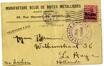 Carte postale commerciale Manufacture belge de boites métalliques S.A., Rue Heyvaert, 89 (Molenbeek-Saint-Jean), 1915.<br>
