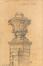 Pierre Abattucci, Etude de pilier de porte d'entrée avec vasque, crayon, s.d. [vers 1923].<br>