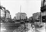 Photo Place des Etangs noirs (Molenbeek-Saint-Jean), chantier du métro, photogr. anon., 1976.<br>