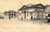 Photo Pavillons d'octroi à la Porte du Rivage (entre Bruxelles et Molenbeek-Saint-Jean), photogr. anon., s.d. [début 20e siècle].<br>