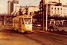 Photo Tram ligne 102 au Boulevard Baudouin, à hauteur de la Porte d'Anvers (Bruxelles), photogr. anon., 1980.<br>