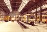 Photo Vue intérieure du dépôt des trams  de la STIB, Rue d'Enghien (Molenbeek-Saint-Jean), photogr. anon., 1978.<br>