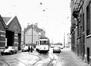 Photo Tram ligne 62 devant le dépôt des trams, Rue d'Enghien (Molenbeek-Saint-Jean), photogr. anon., 1969.<br>