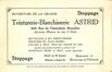 Carton publicitaire Teinturerie-blanchisserie Astrid, Rue de l'Intendant, 205 (Molenbeek-Saint-Jean), impr. Ch. Van Nieuwenhuysen (Laeken), s.d.<br>