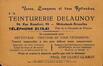 Carton publicitaire Teinturerie Delaunoy, Paul De Cloet-Clarot, Rue Ransfort, 94 (Molenbeek-Saint-Jean), s.d.<br>