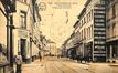 Carte-vue Chaussée de Gand (Molenbeek-Saint-Jean), chemiserie Steppé-Weyenberghe, meubles F. Van Linthout fils, éd. P.J. Flion (Bruxelles), 1923.<br>