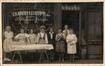 Fotokaart Slagerij en vleeswarenwinkel A. Pardaens-Belmans, Vanderdussenstraat 49 (Sint-Jans-Molenbeek), dag van braderie, s.d. [jaren 1930].<br>