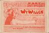 Carton publicitaire Exposition d'art et d'art appliqué, Cercle 'Wy Willen' [Nous voulons], Rue de Ribaucourt, 39 (Molenbeek-Saint-Jean), éd. F. Dricot, 1898.<br>