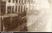 Carte photo Entrée roi Albert et reine Elisabeth, ainsi que des armées belge et alliées à Bruxelles par Molenbeek-Saint-Jean, photogr. A. Verbouwe (Jette-Saint-Pierre), 1918.<br>