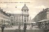 Carte-vue Place Communale avec marché et Maison communale, église Saint-Jean-Baptiste (Molenbeek-Saint-Jean), s.éd., 1909.<br>