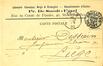 Carte postale commerciale Prosper De Smedt-Fovel, librairie-papeterie, Rue du Comte de Flandre, 40 (Molenbeek-Saint-Jean), 1902.<br>