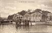 Carte-vue Canal de Charleroi et pavillons d'octroi à la Porte de Ninove (Molenbeek-Saint-Jean), éd. Grand Bazar Anspach (Bruxelles), 1908.<br>