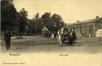 Carte-vue Allée Verte, voitures tirées par des chevaux et Gare de l'Allée Verte (Molenbeek-Saint-Jean), éd. Nels (Bruxelles), s.d.