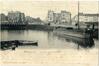 Carte-vue Canal de Charleroi, Place Sainctelette et Boulevard Léopold II, éd. Wilhelm Hoffmann (Dresde), 1905.<br>