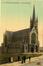 Carte-vue colorisée Eglise Saint-Remi vue du Boulevard du Jubilé (Molenbeek-Saint-Jean), éd. Henri Georges (Bruxelles), s.d. [vers 1920].<br>