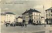 Carte-vue colorisée Place de la Duchesse de Brabant, partie haute avec magasin Delhaize et étals de marché (Molenbeek-Saint-Jean), éd. L. Lagaert (Bruxelles), 1910<br>