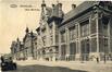 Prentkaart Gevel van het Gare Maritime in Thurn & Taxis, Picardstraat (Brussel), uitg. Penoit (Brussel), 1914.<br>