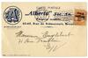 Carte postale commerciale S.A. 'Alberta' Laiterie modèle, Rue de Ribaucourt, 63-65 (Molenbeek-Saint-Jean), impr. A.G. Bulens frères (Molenbeek-Saint-Jean), 1918.<br>