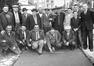 Photo Joueurs du club molenbeekois La Boule d’Or sur leur terrain de jeu en bordure de la Chaussée de Gand (Molenbeek-Saint-Jean), photogr. anon., s.d.