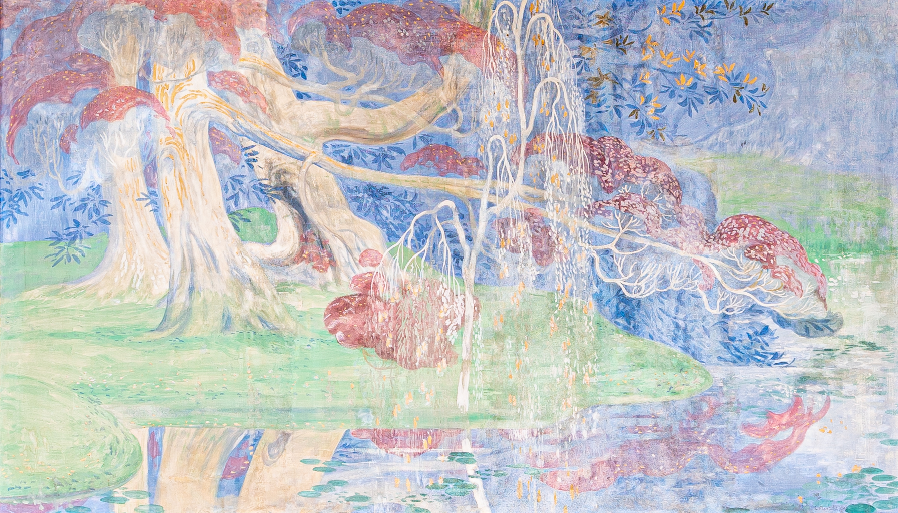 Tableaux sur toile Le dessin d'enfant d'une maison, arc en ciel et des  arbres