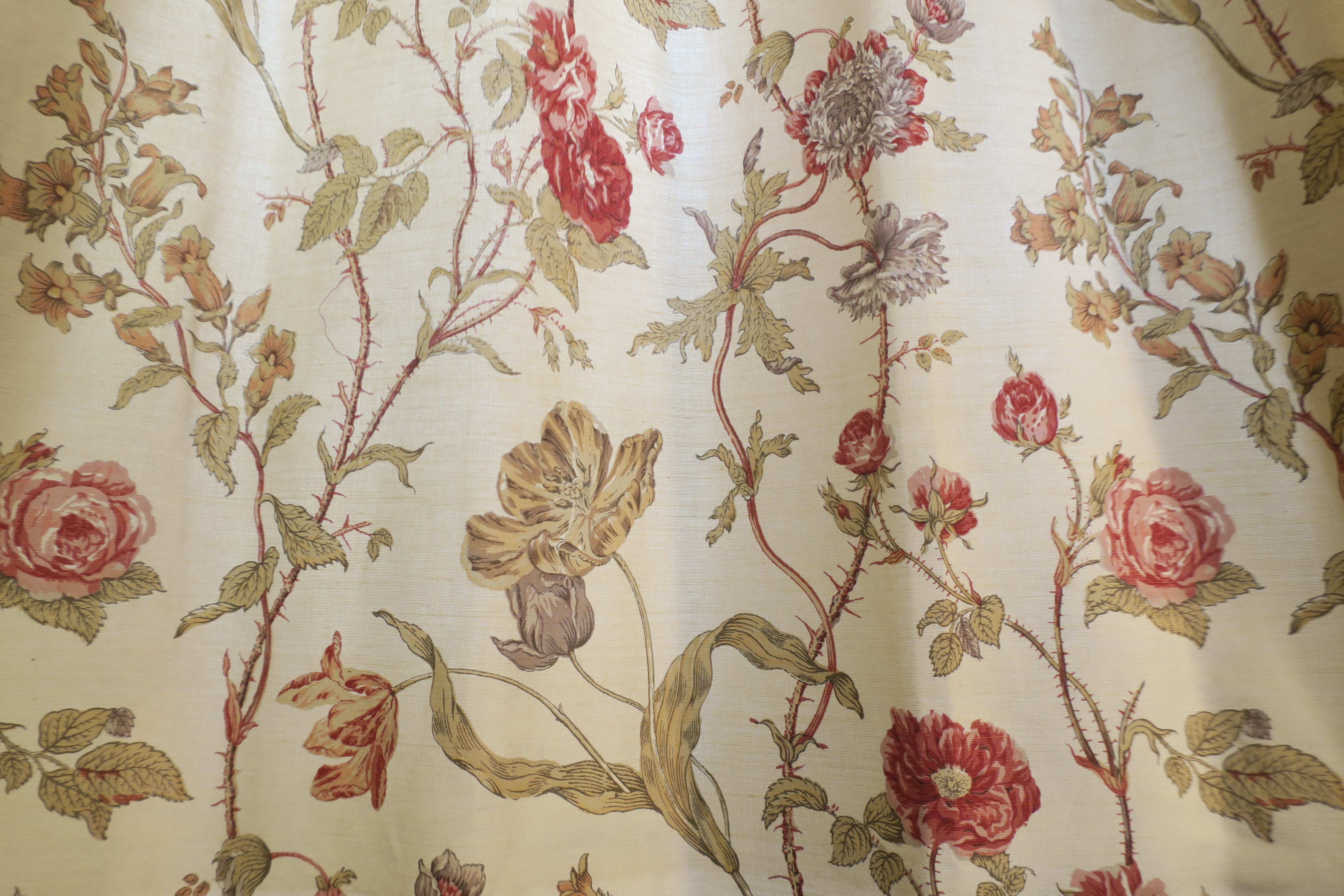 Tissu jacquard tapisserie vignes haute couture - beige